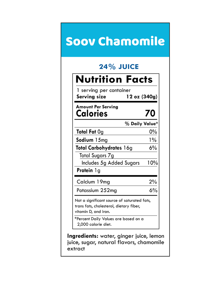 Soov Chamomile Nutrition Facts