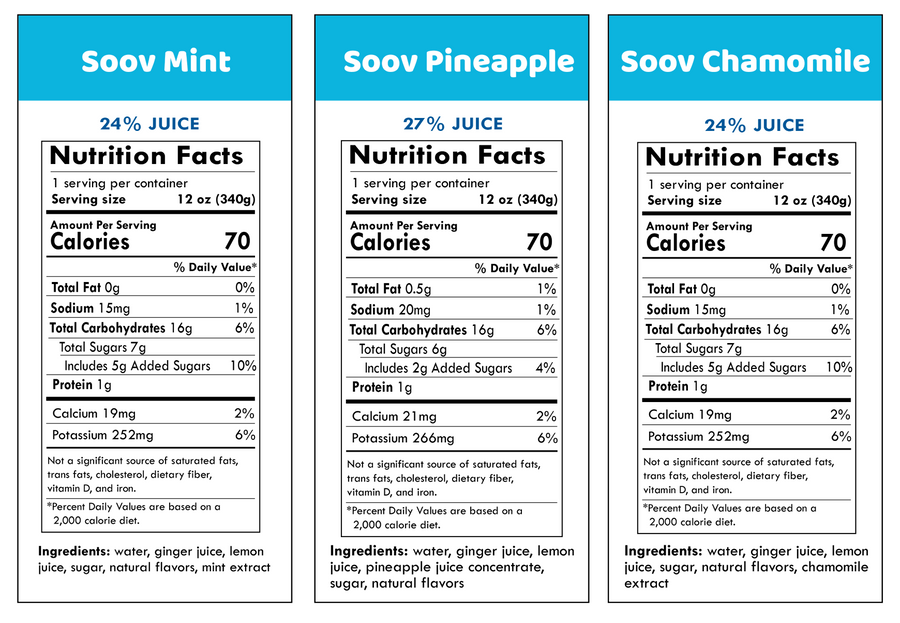 Soov All Nutrition Facts