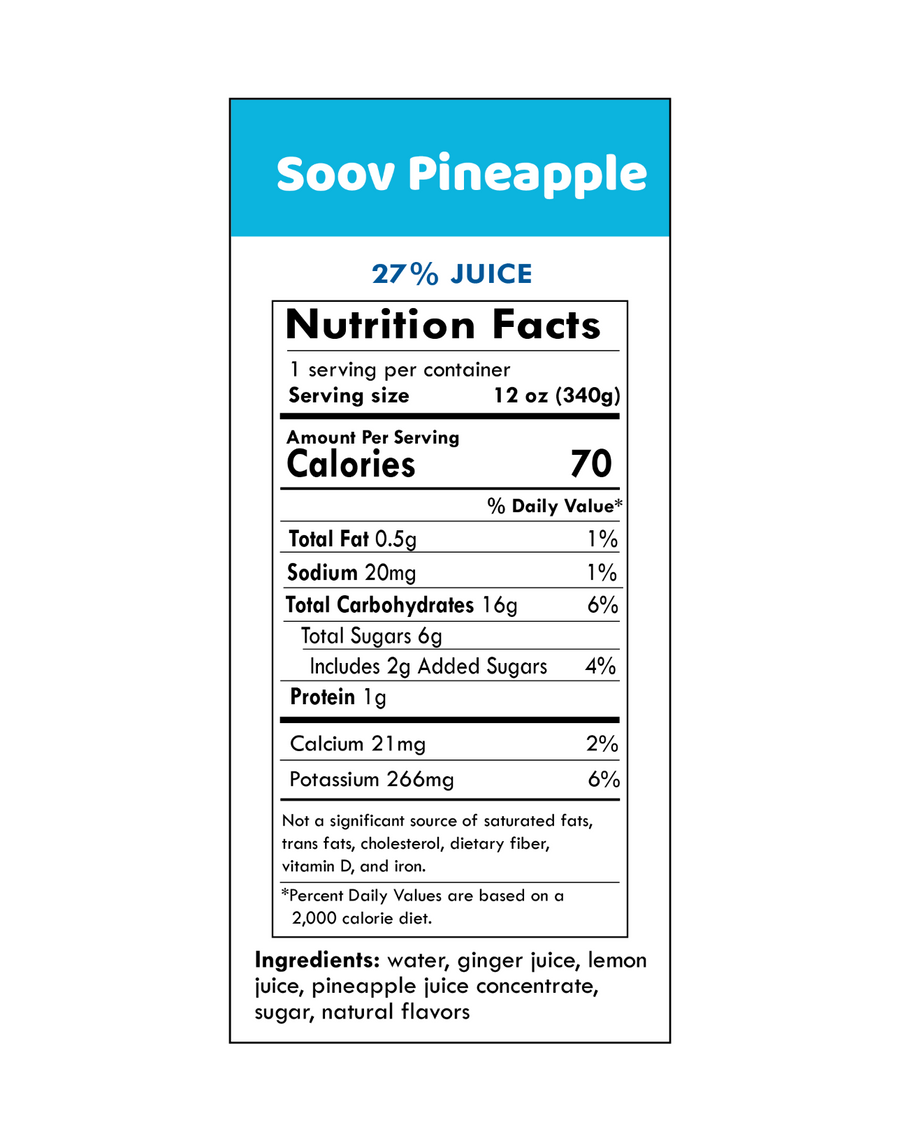 Soov Pineapple Nutrition